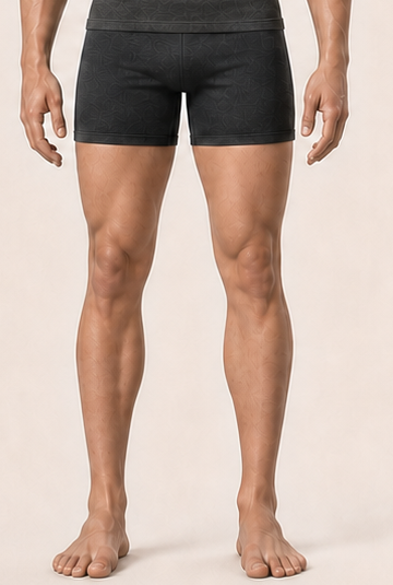 Close crop of Alex's lower body and legs.